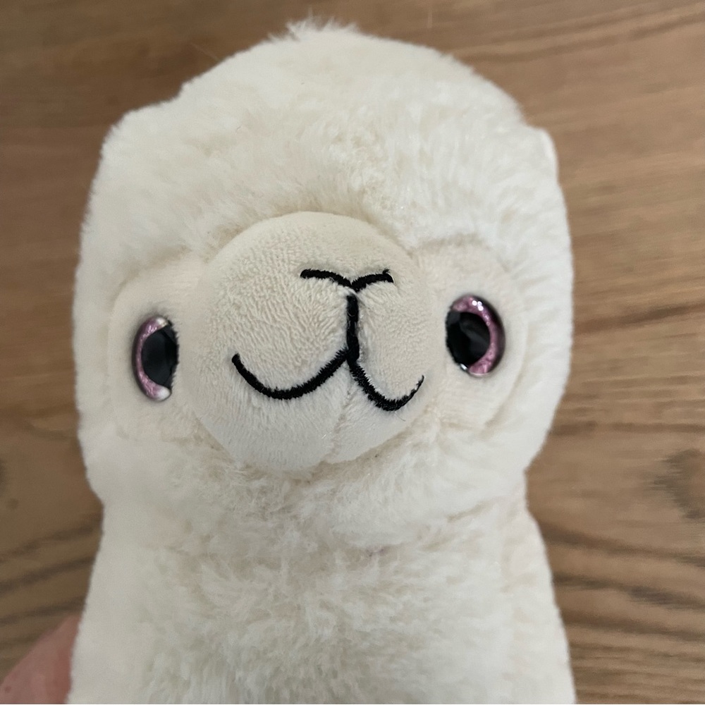 Keel Toys Alpaca Llama Soft Toy Plush Cuddly Animal White Pink Eyes Age 1+ Years - Picture 7 of 12